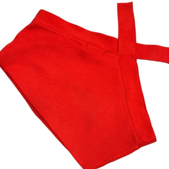 HOUSE OF HARLOW 1960 Ribbed Knit Luxe Essentials Stretchy Halter Crop NWT Large - Picture 2 of 6